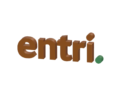 ENTRi logotype, phone framing