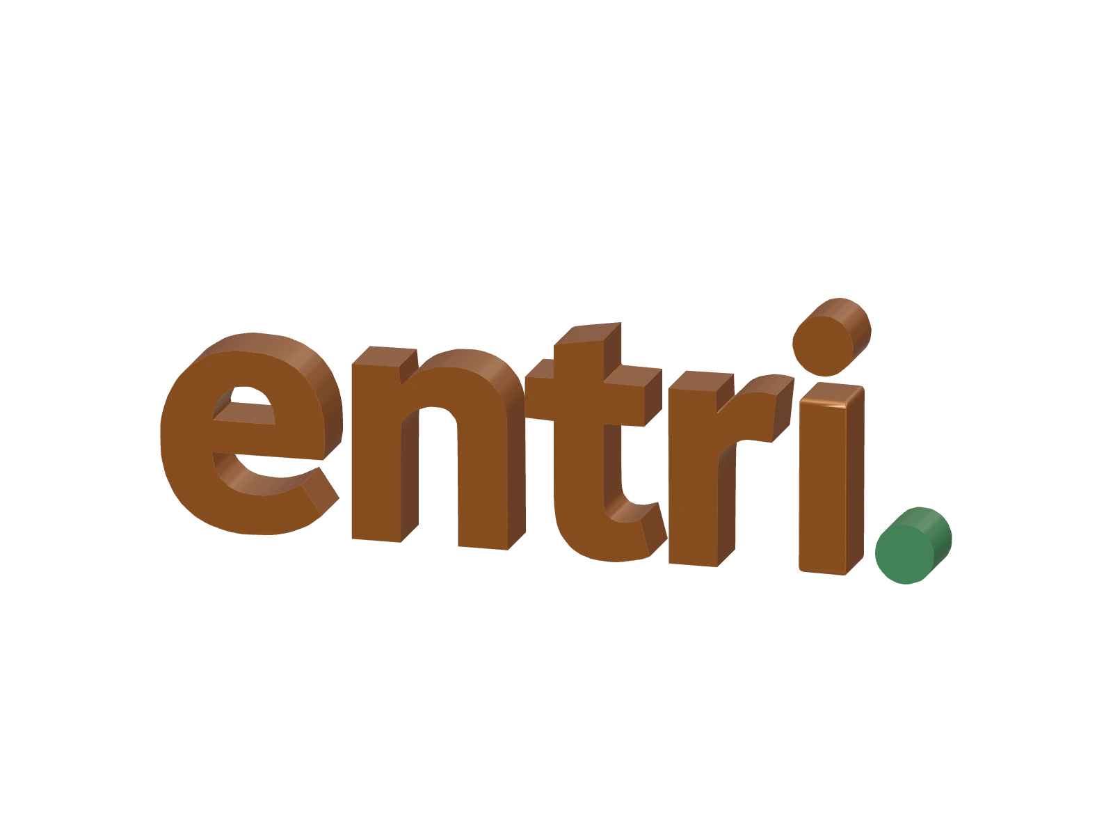 ENTRi 3D logotype in warm gold