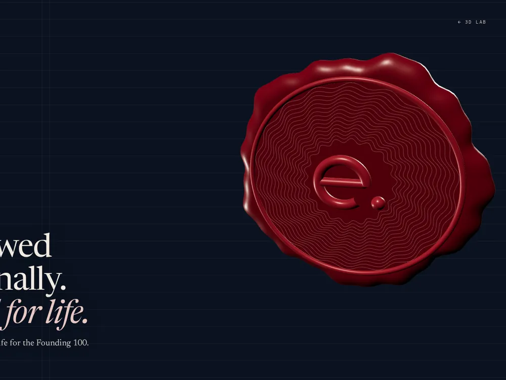 The Seal: an oxblood wax seal with guilloché rings