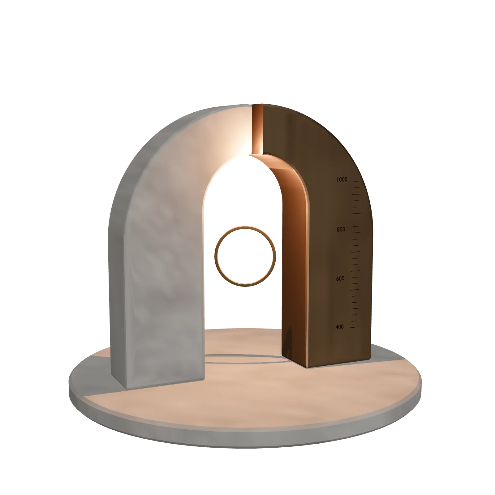 The Threshold v4: a stone and bronze gate, pre-rendered poster